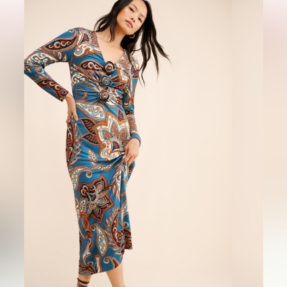 Farm Rio X Nuuly Wonderful Bouquet Midi Dress Medium